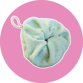 Fleur de douche vert d'eau - éponge bambou  - expédition sous 24h