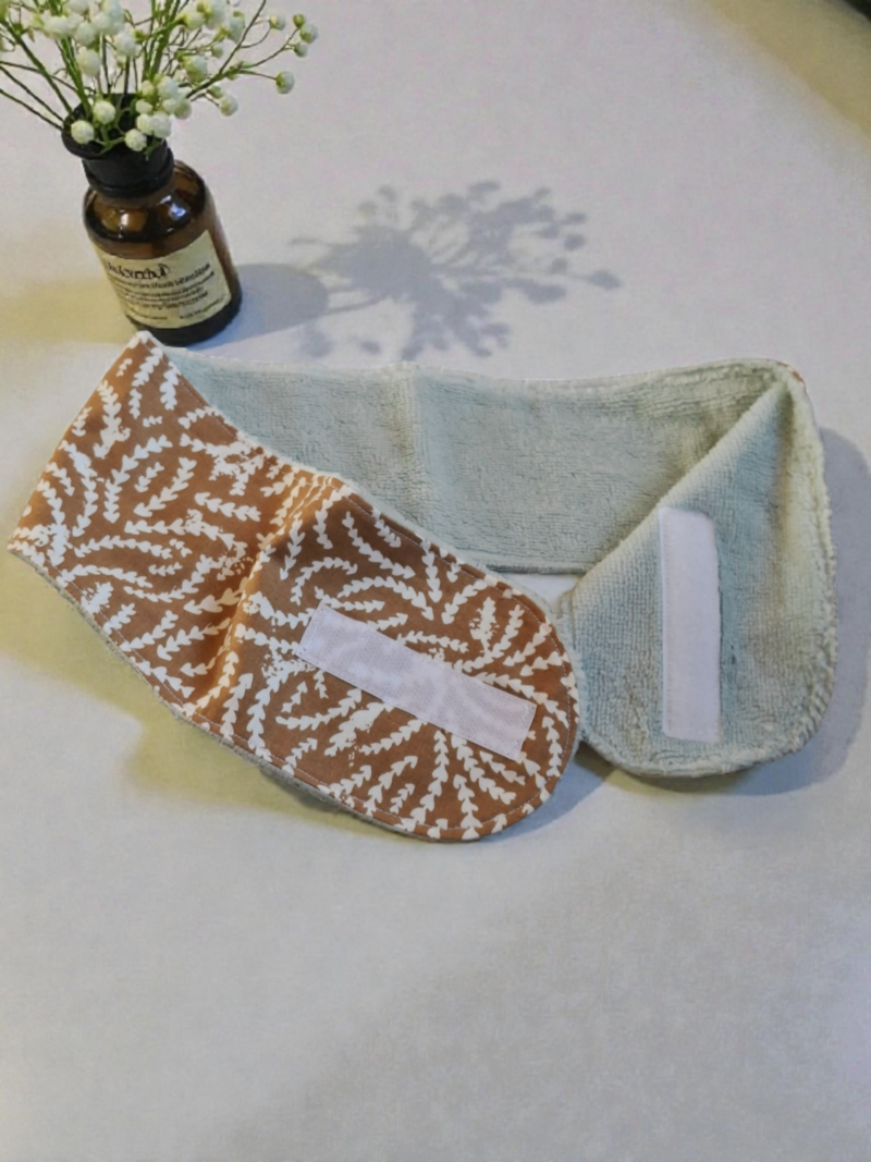 Bandeau skincare en coton et éponge bambou