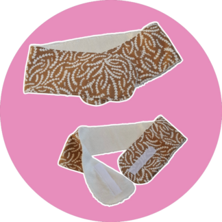 Bandeau de cheveux spécial skin care - camel et crème - expédition sous 24h