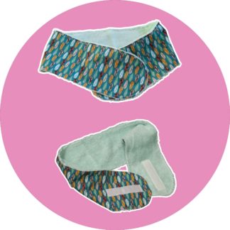 Bandeau de cheveux spécial skin care - feuilles et vert d'eau - expédition sous 24h