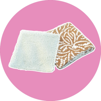 Lingettes nettoyantes démaquillantes - lot de 6 - camel et bleu céladon - Expédition sous 24H