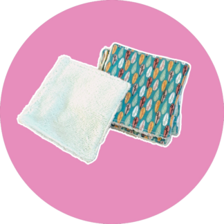 Lingettes nettoyantes démaquillantes - lot de 6 - feuilles et vert d'eau - Expédition sous 24H