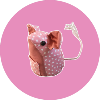 Souris des dents de lait - rose et coeurs - expédition sous 24h