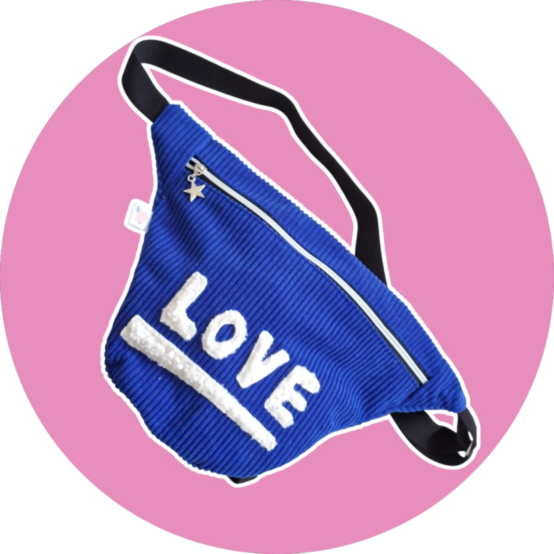Sac banane velours côtelé - format XL