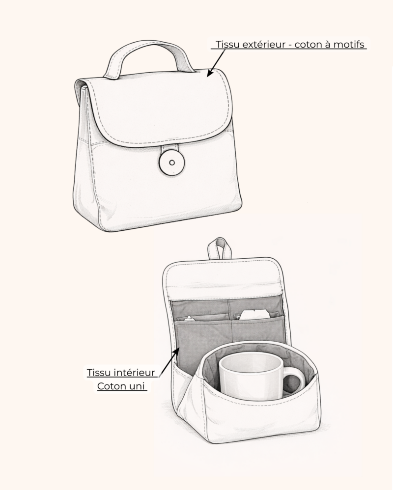 Créez votre mug bag en tissu – Pochette transport pour tasse et sachets de thé personnalisé