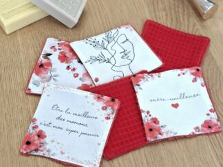 Lingettes nettoyantes démaquillantes bonne fête maman - lot de 6
