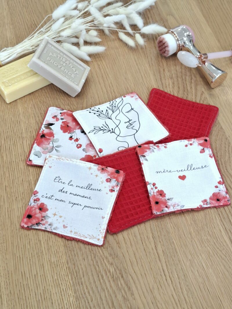 Lingettes nettoyantes démaquillantes bonne fête maman - lot de 6