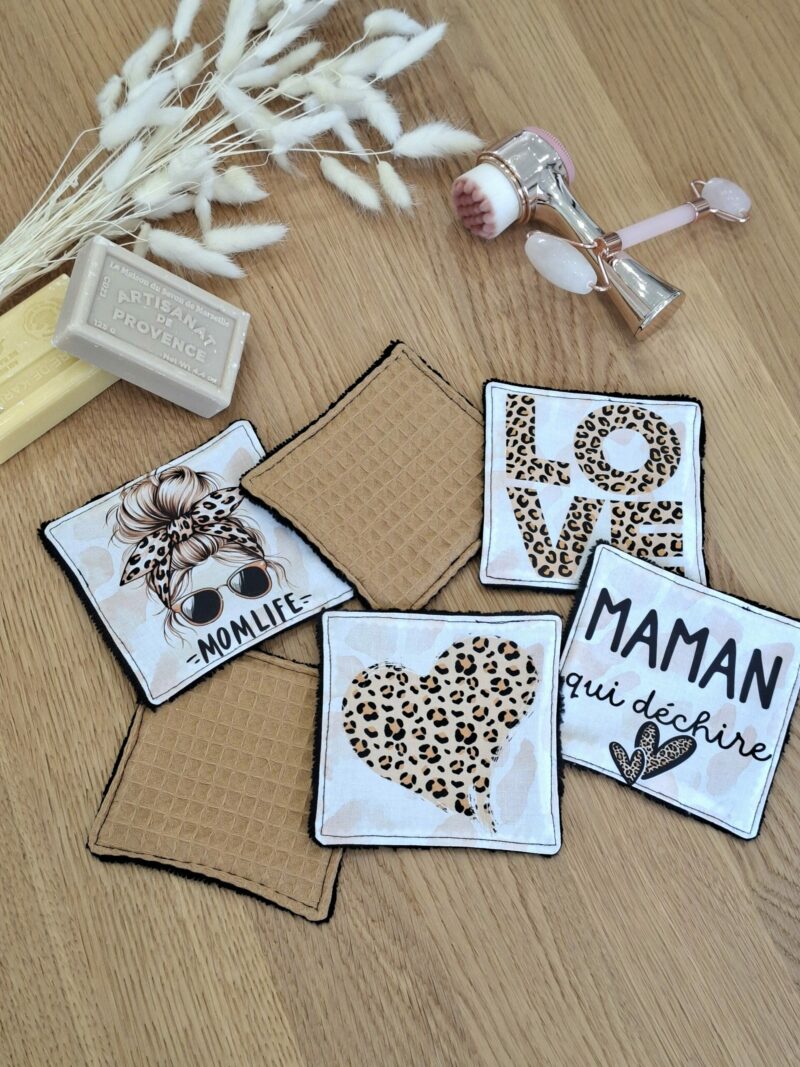 Lingettes nettoyantes démaquillantes bonne fête maman - lot de 6