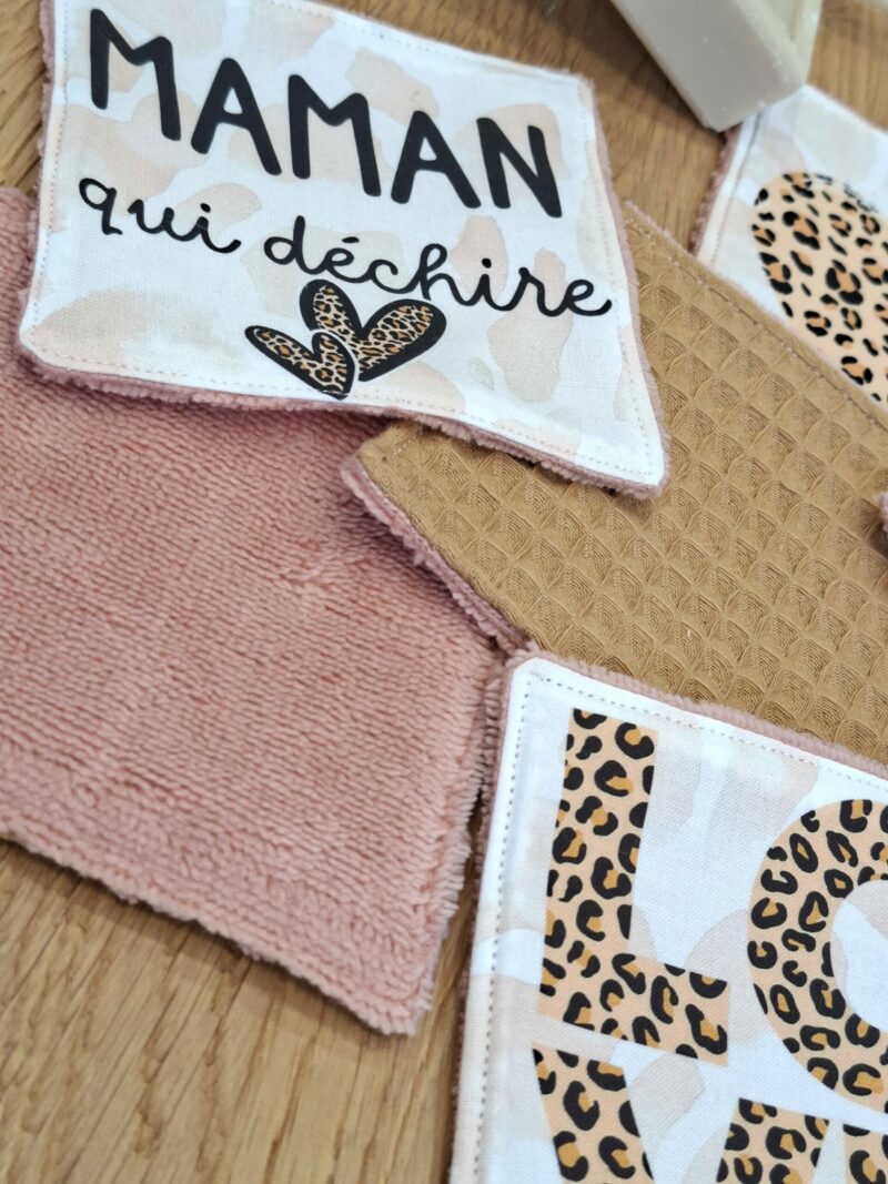 Lingettes nettoyantes démaquillantes bonne fête maman - lot de 6